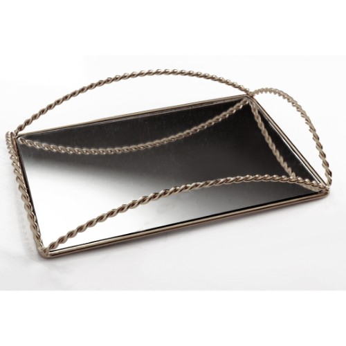 Picture of Wave Metal Mirrored Tray - Silver