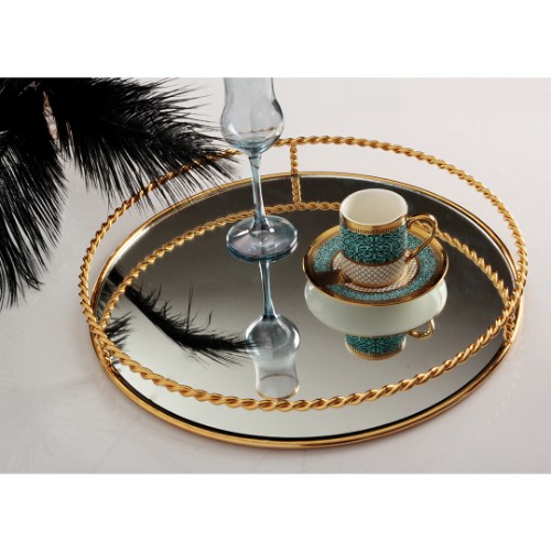 Picture of Oasis Metal Mirrored Tray Big Size - Gold