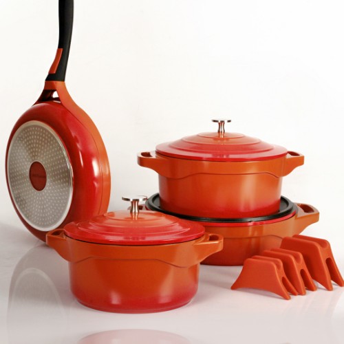 Picture of Pink More Cast Casting Cookware Set of 7 - Orange