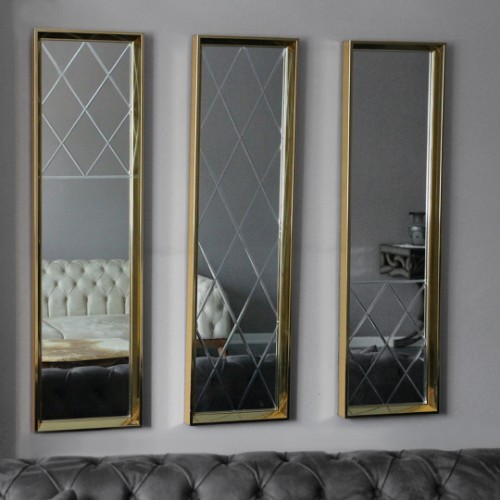 Mira Wall Mirror Set of 3 - Gold