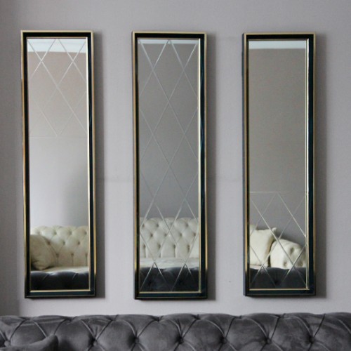 Picture of Mira Wall Mirror Set of 3 - Black
