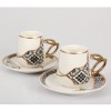 Picture of Ethnic Porcelain Turkish Coffee Set of 6 - Black