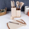 Picture of Venita Service and Knife Set with Stand - Cream 