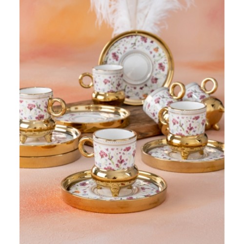Picture of Folio Porcelain Turkish Coffee Set of 6 - Spring