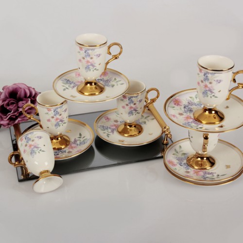 Freya Bouqet Porcelain Turkish Coffee Set of 6