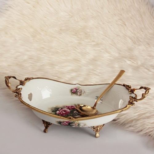 Resim Miniature Antique Fantasy Oval Sunum Tabağı