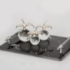 Picture of Apple Decorative Living Room Accessory Set of 3 - Silver