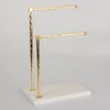 Picture of Quarry White Marble Towel Stand 2 pcs - Gold 