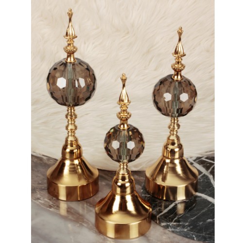 Picture of Globe Gold Decorative Sphere Set of 3 - Smoked