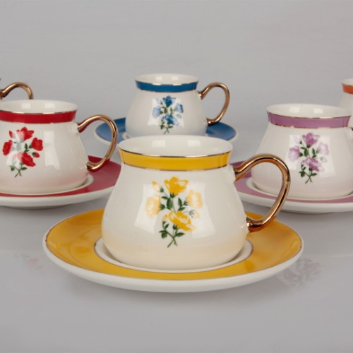 Celeste Porcelain Turkish Coffee Set of 6