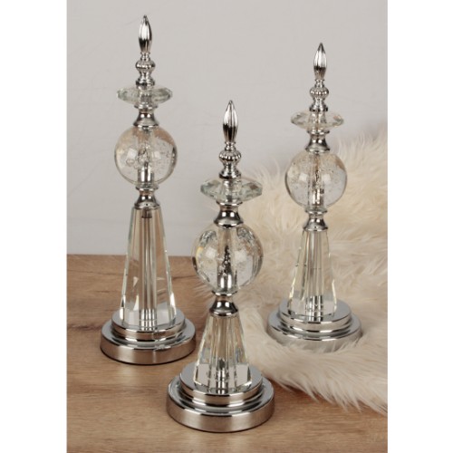 Picture of Crystal Decorative Sphere Set of 3 - Silver
