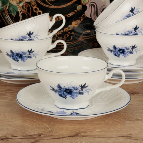 Picture of Blue Garden Porcelain Tea Cup Set of 6