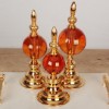 Picture of Globe Gold Decorative Sphere Set of 3 - Orange