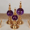 Picture of Globe Gold Decorative Sphere Set of 3 - Purple