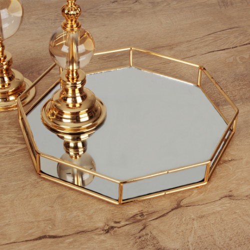 Picture of Hexagonal Metal Tray Gold - Small Size