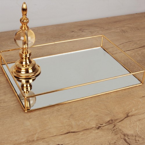 Picture of Rectangular Metal Tray Gold - Big Size
