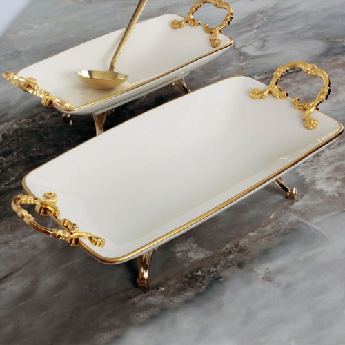 Picture of Nova Rectangle Serving Plate Set of 2 with Handle