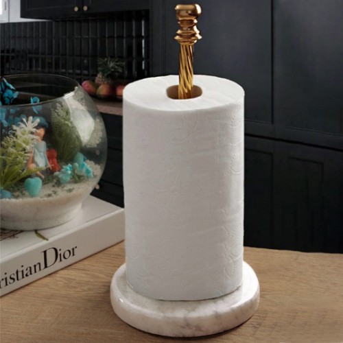 Picture of Quarry White Marble Paper Towel - Gold