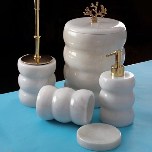 Picture of Arch Coral Bathroom Accessories Set of 5 - Gold