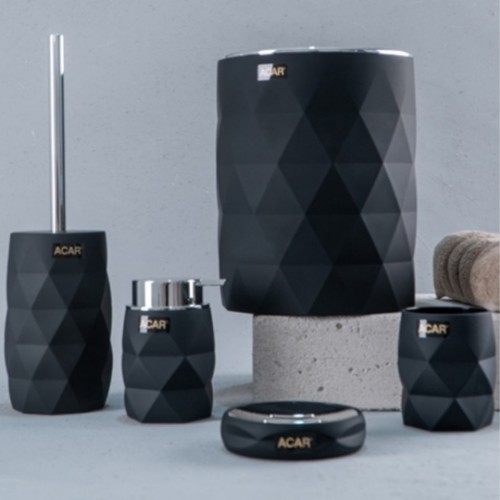 Aria Diamond Bathroom Accessories Set of 5 - Black