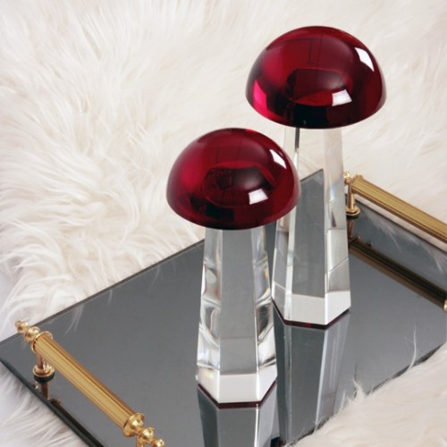 Picture of Mushroom Decorative Living Room Accessory Set of 2 - Red