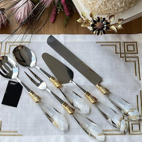 Picture of Diamond Table Service Set of 5 - Gold