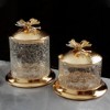 Picture of Butterfly Cracked Glass Serving Bowl Set of 2 - Small Size  