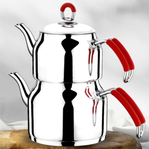Arian Steell Teapot Set - Red