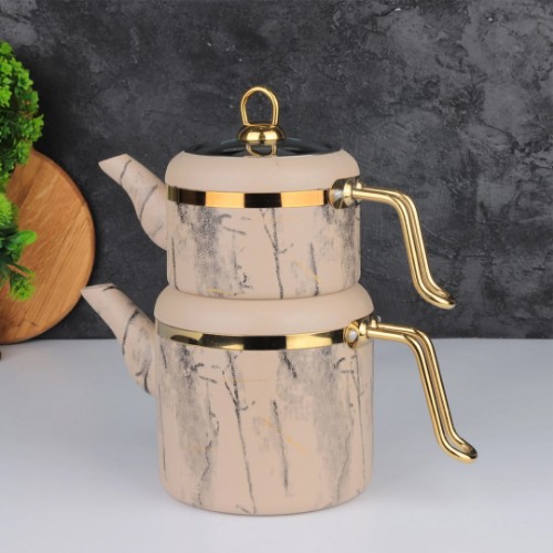 Oolong Granite Teapot Set - Coffee
