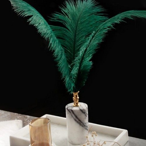 Picture of Quarry Marble Cylinder Feather Accessory - Green